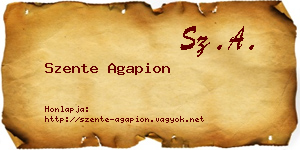 Szente Agapion névjegykártya